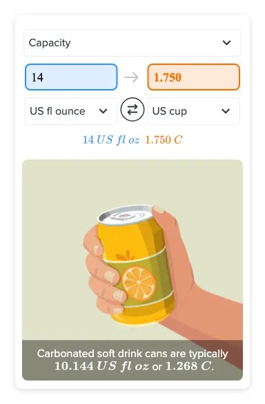 Flexi answers - How many cups are in 14 fluid ounces? | CK-12 Foundation